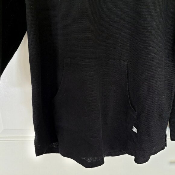 T by Talbots Black Honeycomb Pique Button Cuff Pullover Top - Picture 5 of 8